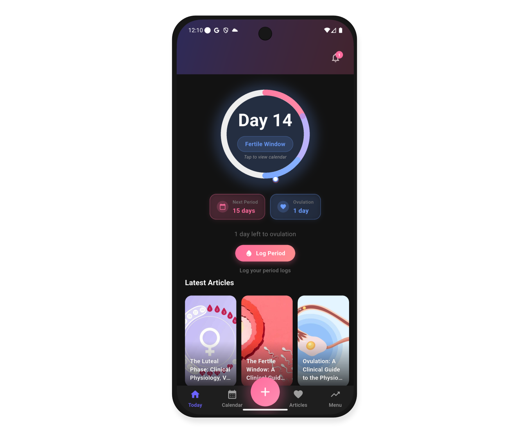 Oveli app – home screen preview